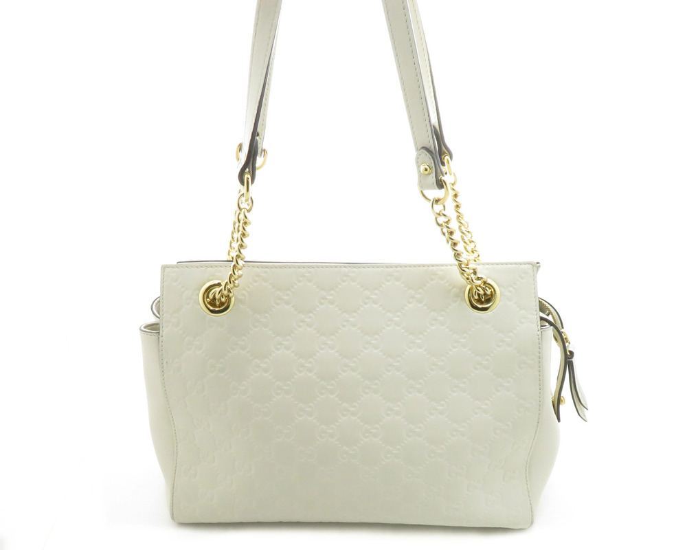 Gucci Guccissima Chain Tote Bag White